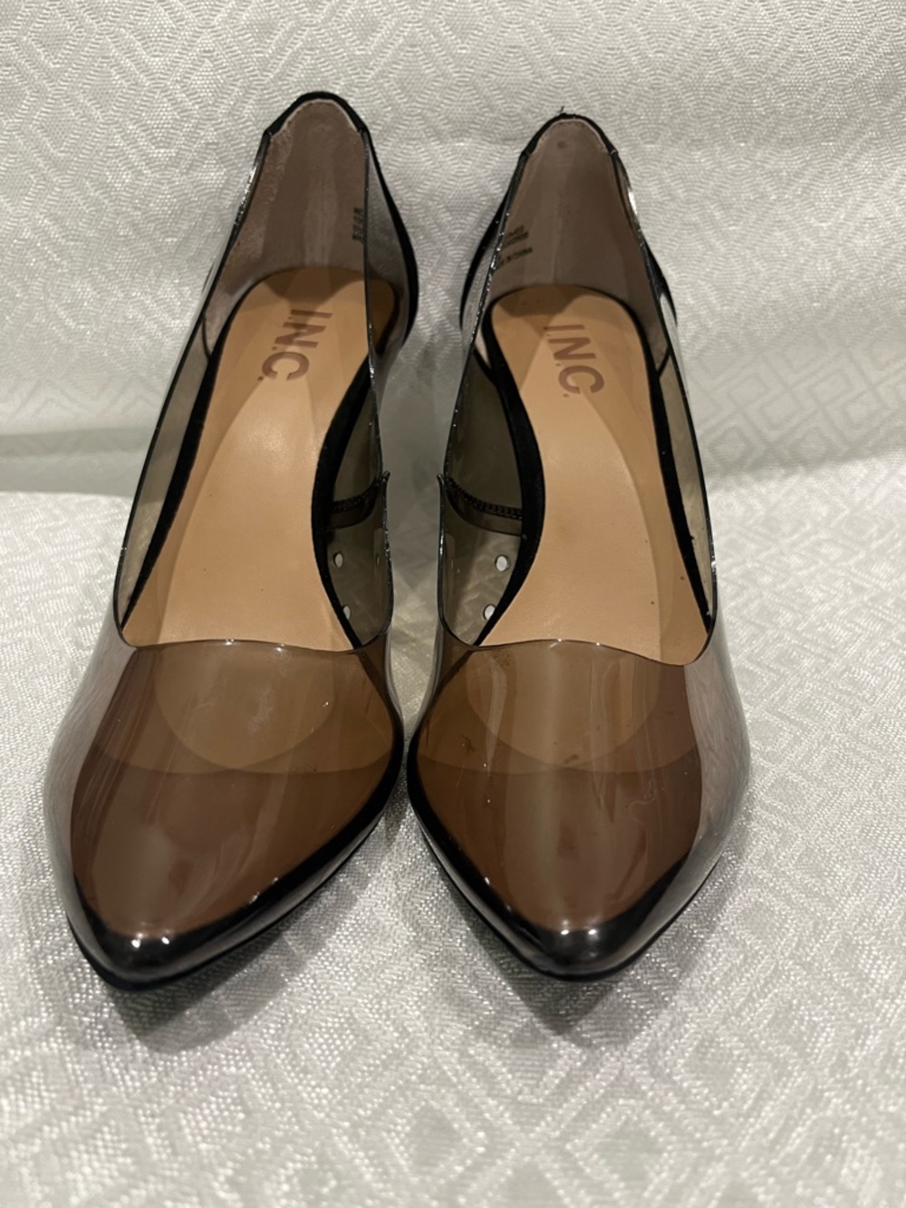 INC International Concepts  Clear and black Pointed-Toe Pumps